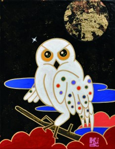 exid114392wid99397 / 梟図‐金の月‐