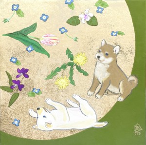 exid127711wid111512 / 花と仔犬