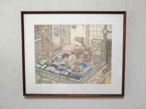 杉野 郁/複製原画 書屋のお祭り